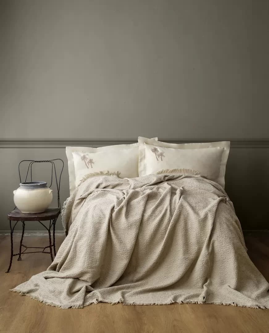 Постільний сет Lude Taupe (піке) — чиста бавовна