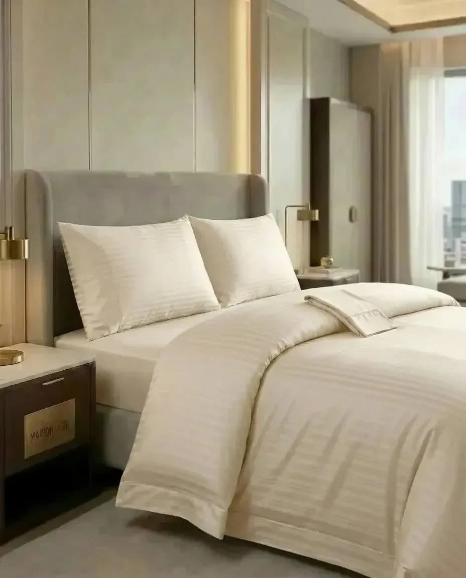 Комплект постільної білизни сатин Maison D'or Raye Elegante