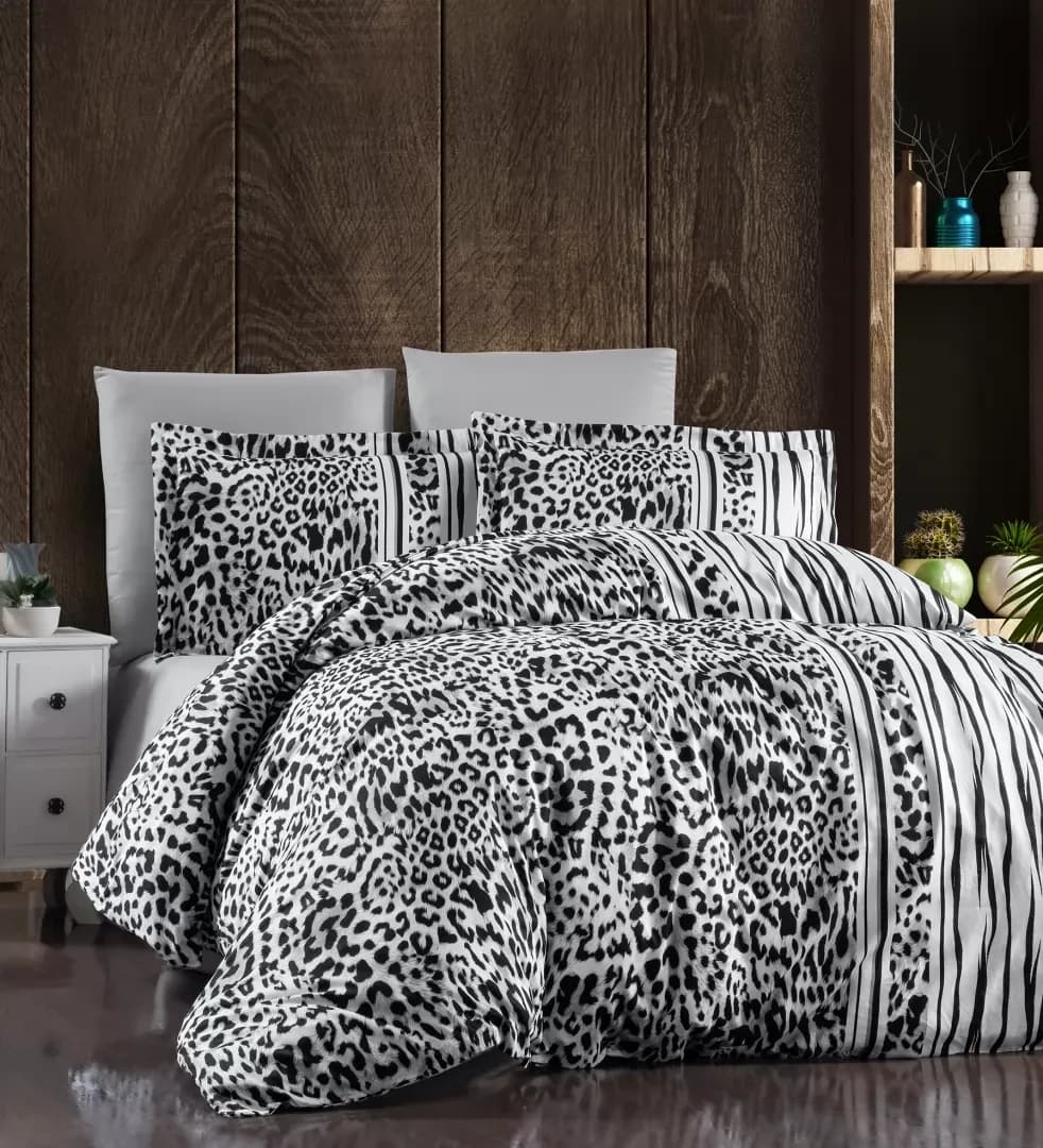 Постільна білизна сатин Leopard Black