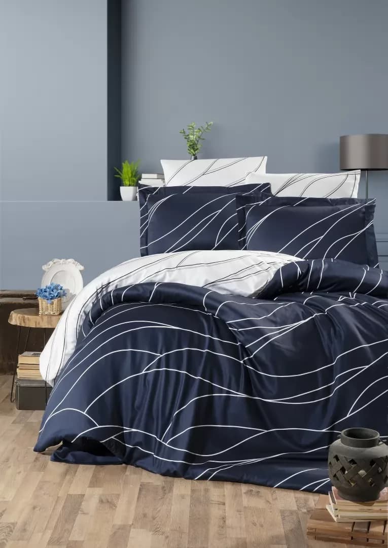 Постільна білизна сатин Mesi Navy Blue