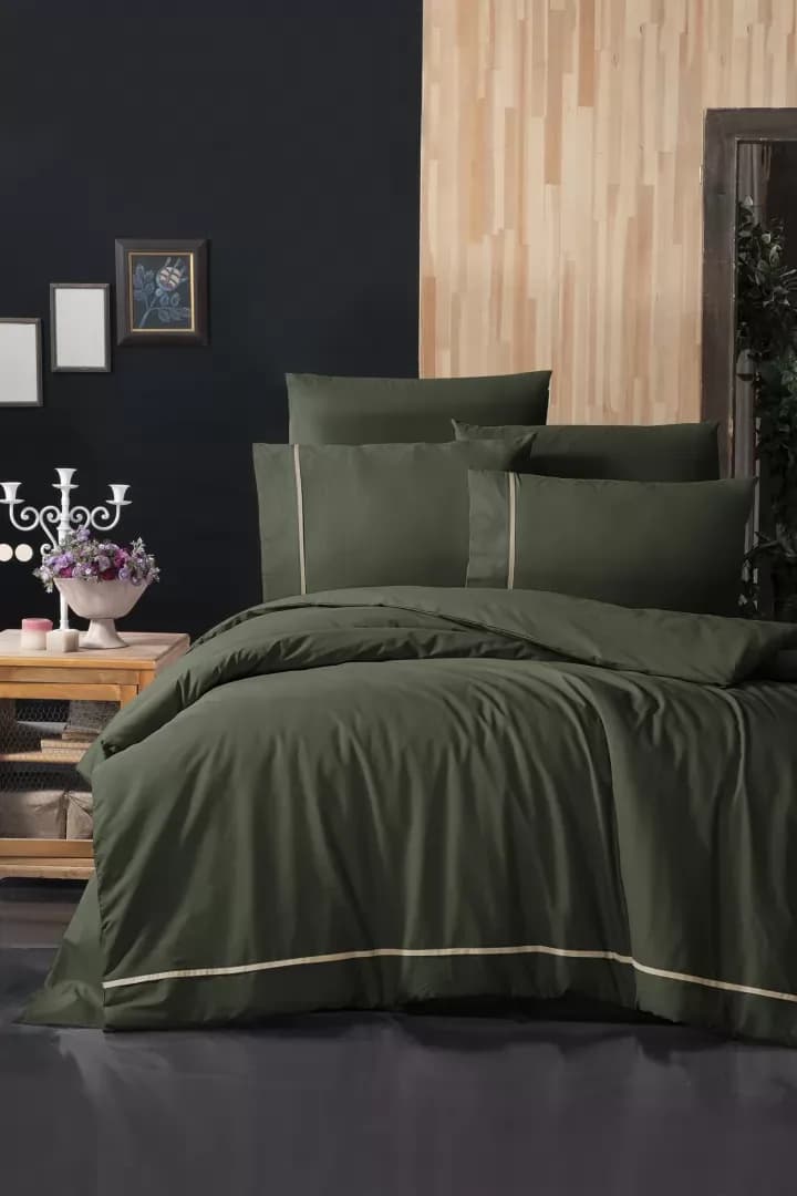 Постільна білизна ранфорс Deluxe Alisa Dark Green