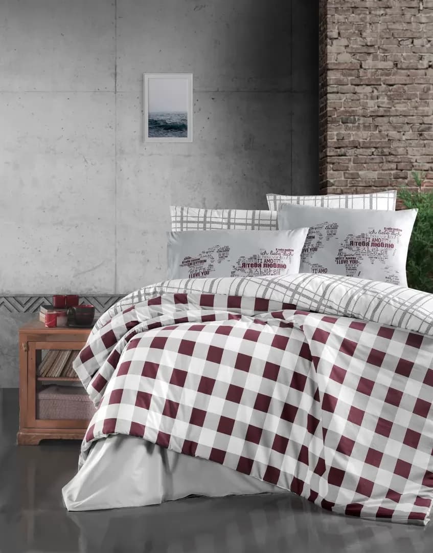 Постільна білизна ранфорс Edmon Dark Red
